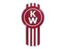kenworth-logo A red and white Kenworth truck emblem with the letters "K" and "W" inside a circle and vertical stripes below.
